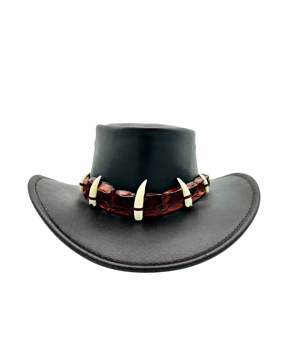Jacaru Croc Hunter Leather Hat - Image 2