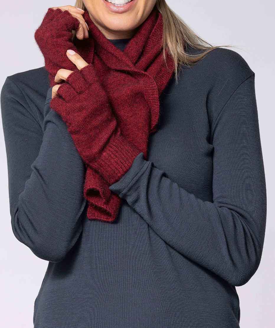 Merino Possum Fingerless Gloves - Image 3