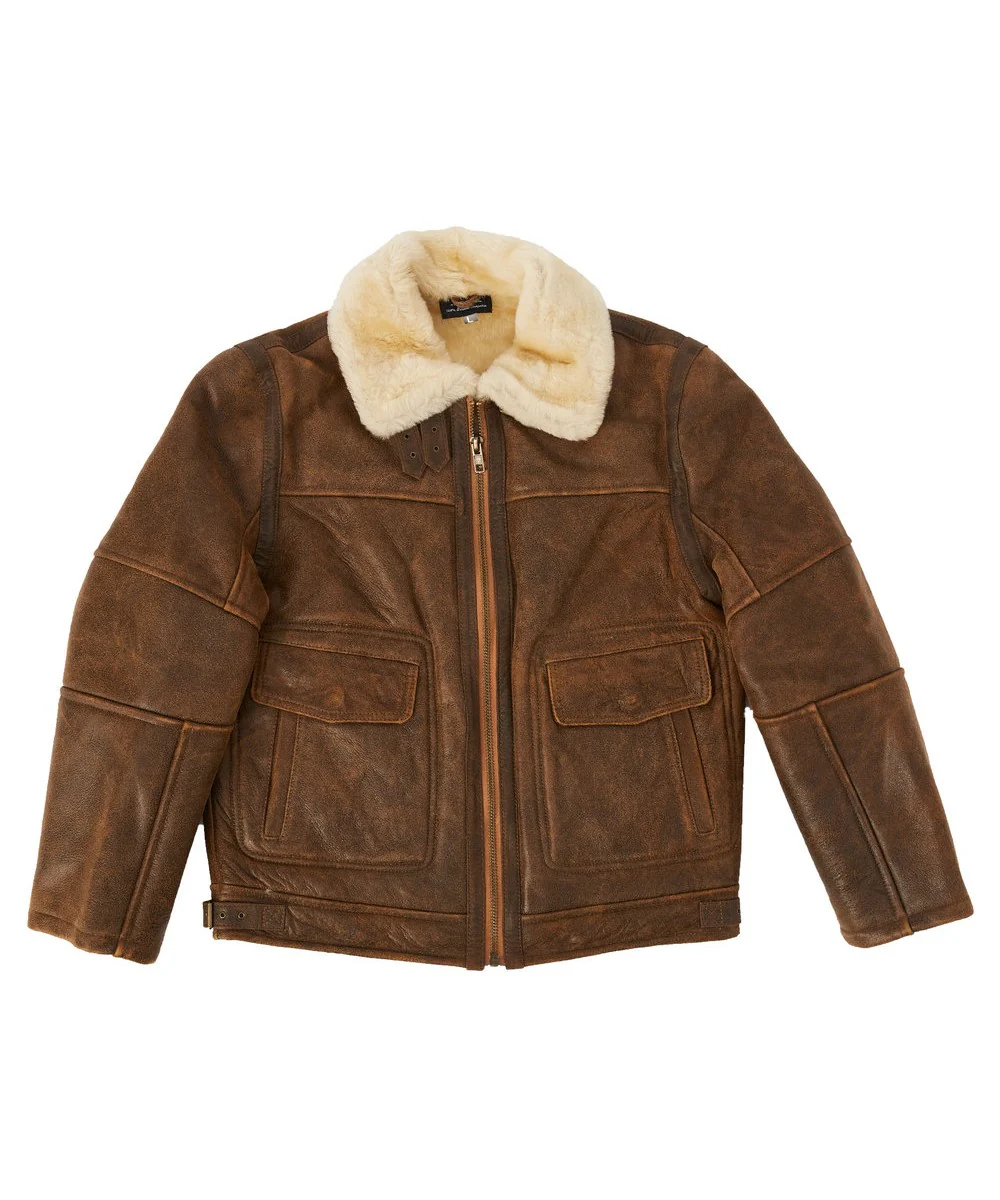 Men's Nappa Bomber Sheepskin Jacket - Image 3